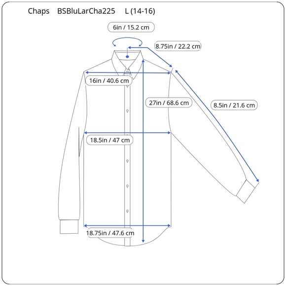 Chaps Boys Button Down Dress Shirt - Picture 6 of 6